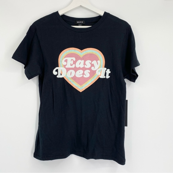 NWT Wildfox Easy Does It Keke Retro Heart Graphic T-Shirt - Picture 2 of 6